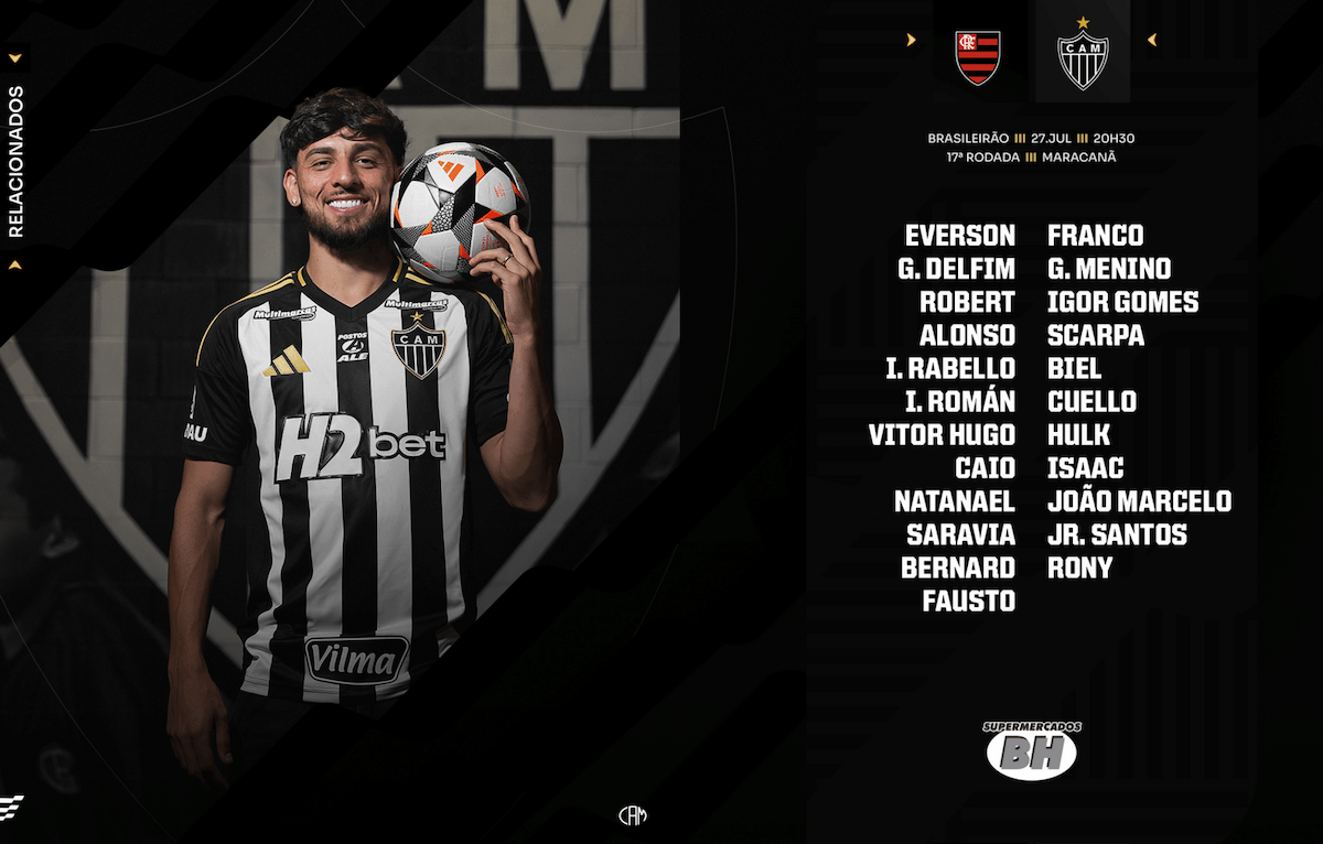 Reforço do Galo viaja para o RJ e pode estrear contra o Flamengo